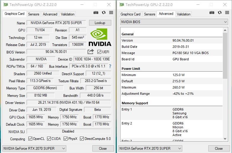 RTX 2060/2070 Super顯卡全面圖解評測