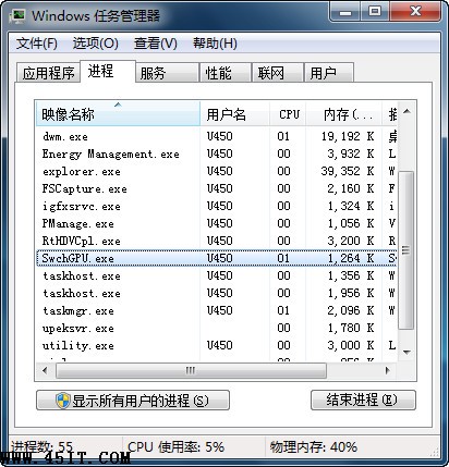 联想IdeaPad U450 双显卡如何切换？