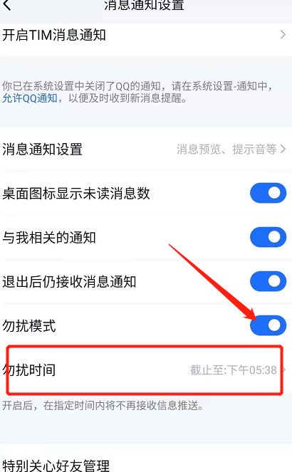 TIM怎么设置勿扰时间?