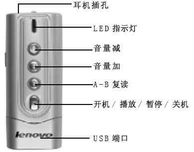 联想U160 MP3 按键功能说明