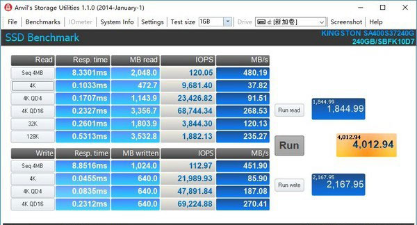 金士顿A400 240GB怎么样 金士顿A400 SSD详细评测图解