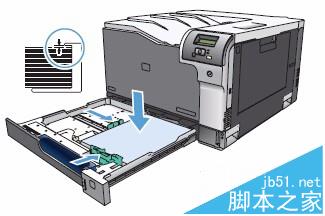 HP CP5225彩色激光打印機怎么給紙盒1和紙盒2放紙?