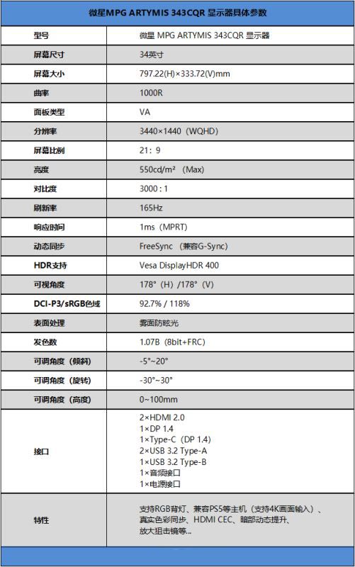 微星MPG343CQR月神怎么樣 微星MPG343CQR月神顯示器深度評測