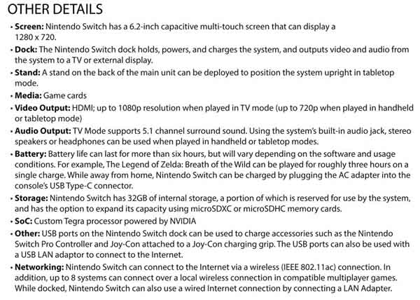 任天堂Switch使用720p分辨率多點觸摸屏幕