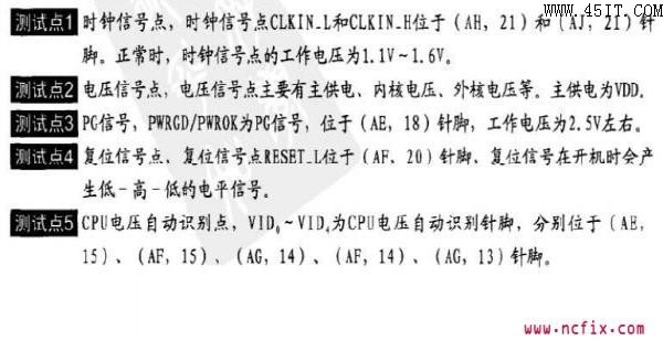 SOCKET 754插座故障測試點(diǎn)