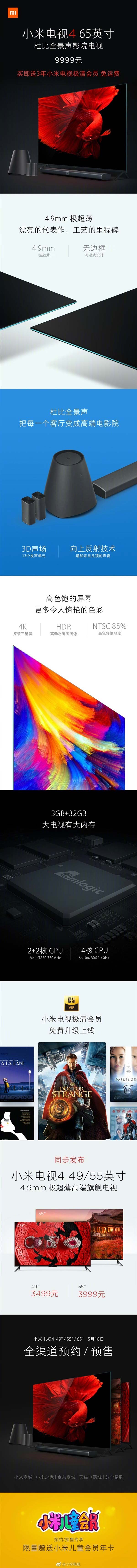 小米電視4值得買嗎？一圖看懂小米電視4