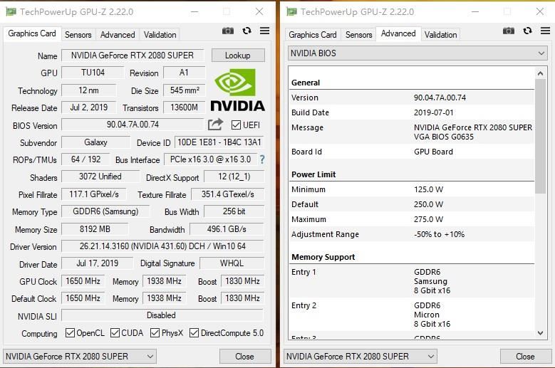 影馳RTX 2070 Super Gamer OC/2080 Super大將顯卡區(qū)別對比評測