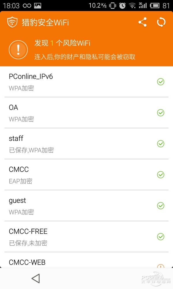 猎豹安全WiFi怎么样 1秒判断免费WIFI安全性