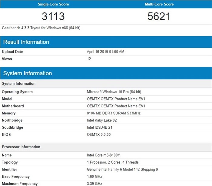 Surface Go 2跑分、配置曝光:擁有m3-8100Y處理器+8GB內(nèi)存