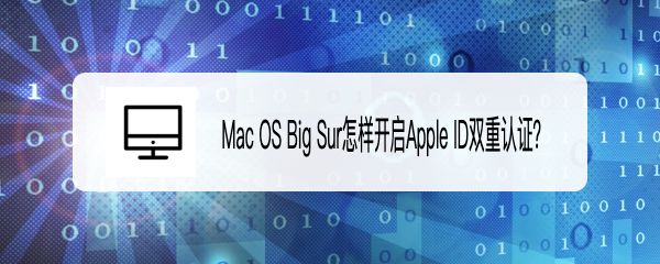 MacOS Big Sur系統(tǒng)怎么進(jìn)行Apple ID雙重認(rèn)證?