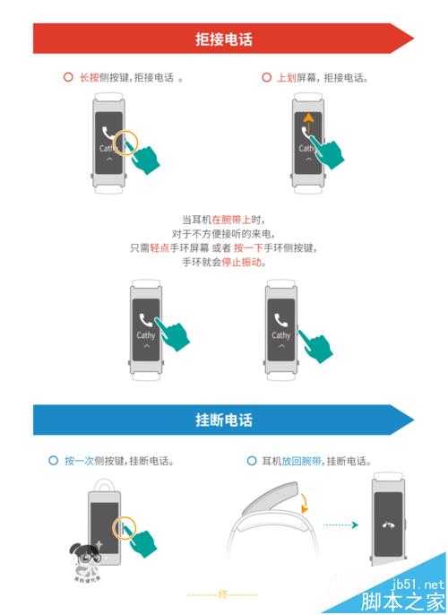 华为B3手环怎么打电话?