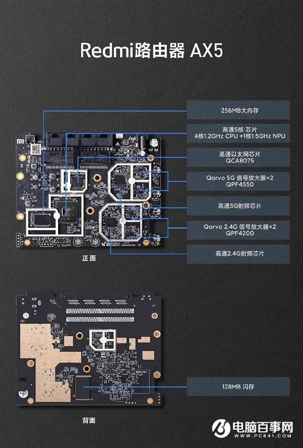 229元！Redmi路由器AX5主板拆機圖曝光：14nm高通5核、256MB內(nèi)存