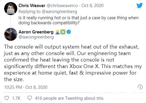 微软自曝 Xbox Series X 散热： 很安静，与 Xbox One X 没有明显区别