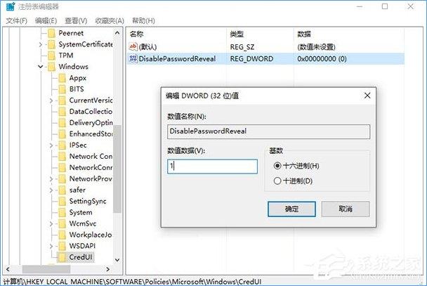 Win10登录密码输入框的明文显示功能如何关闭？