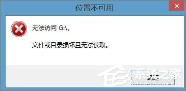 Win8.1插入移動硬盤提示“文件或目錄損壞且無法讀取”怎么辦？